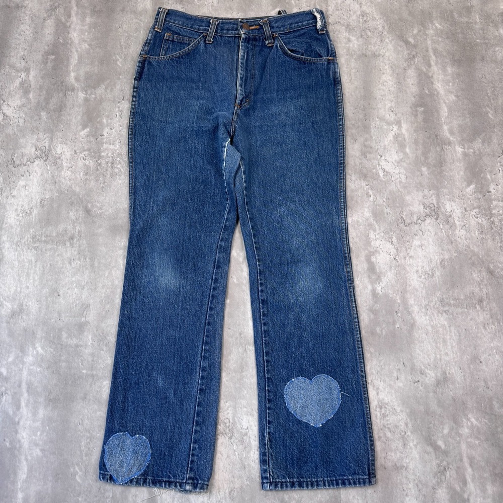 Vintage Dickies Jeans Men's 32x30 (30x30) Heart Patch Denim USA Talon Zipper 70s